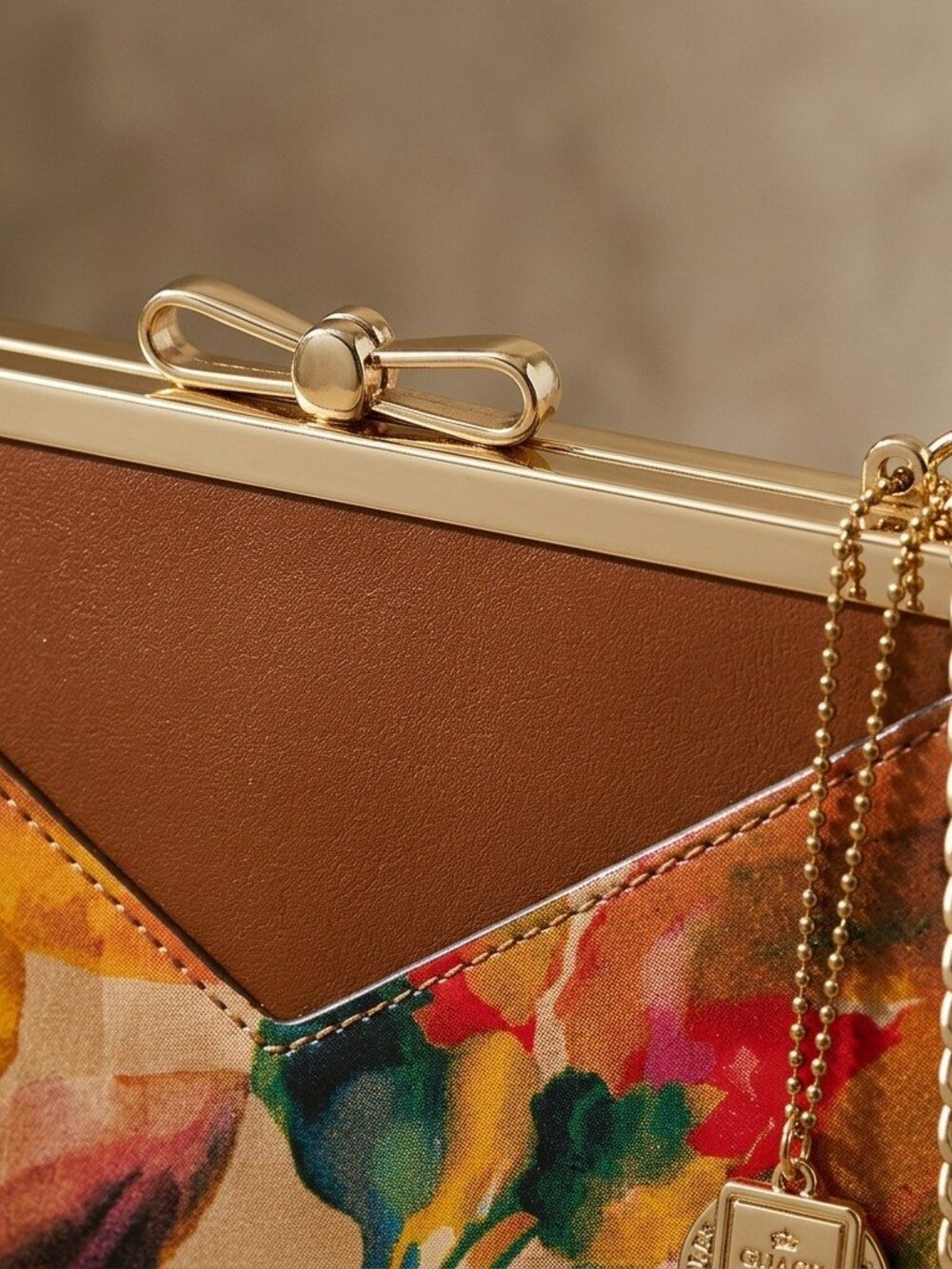 Patricia Nash Tokomo Frame all leather satchel in spring floral - Picture 5 of 6